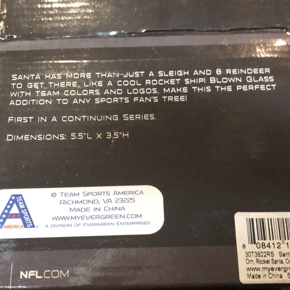 NFL (4) Raiders Rocket ship Santa Ornament. Lot of 4 Licensed Ornaments - Picture 3 of 3